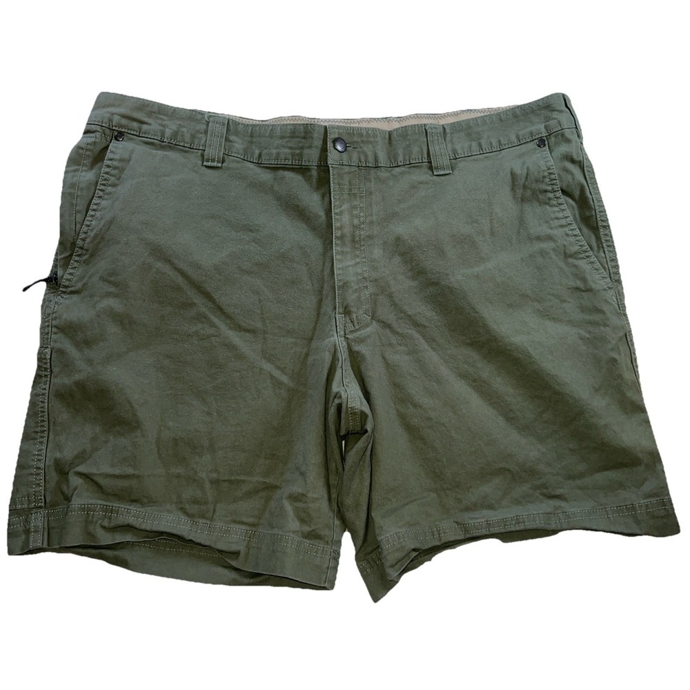 Columbia Shorts Mens 42 Olive Green Cargo Denim Stretch‎ 8" Inseam